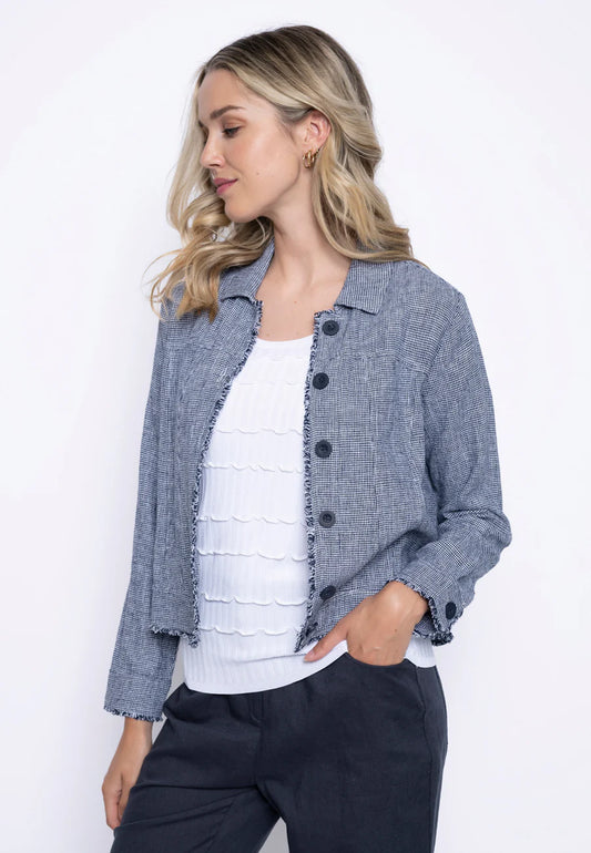 Pic GM582ZD Fringed Edge Button-Front Jacket