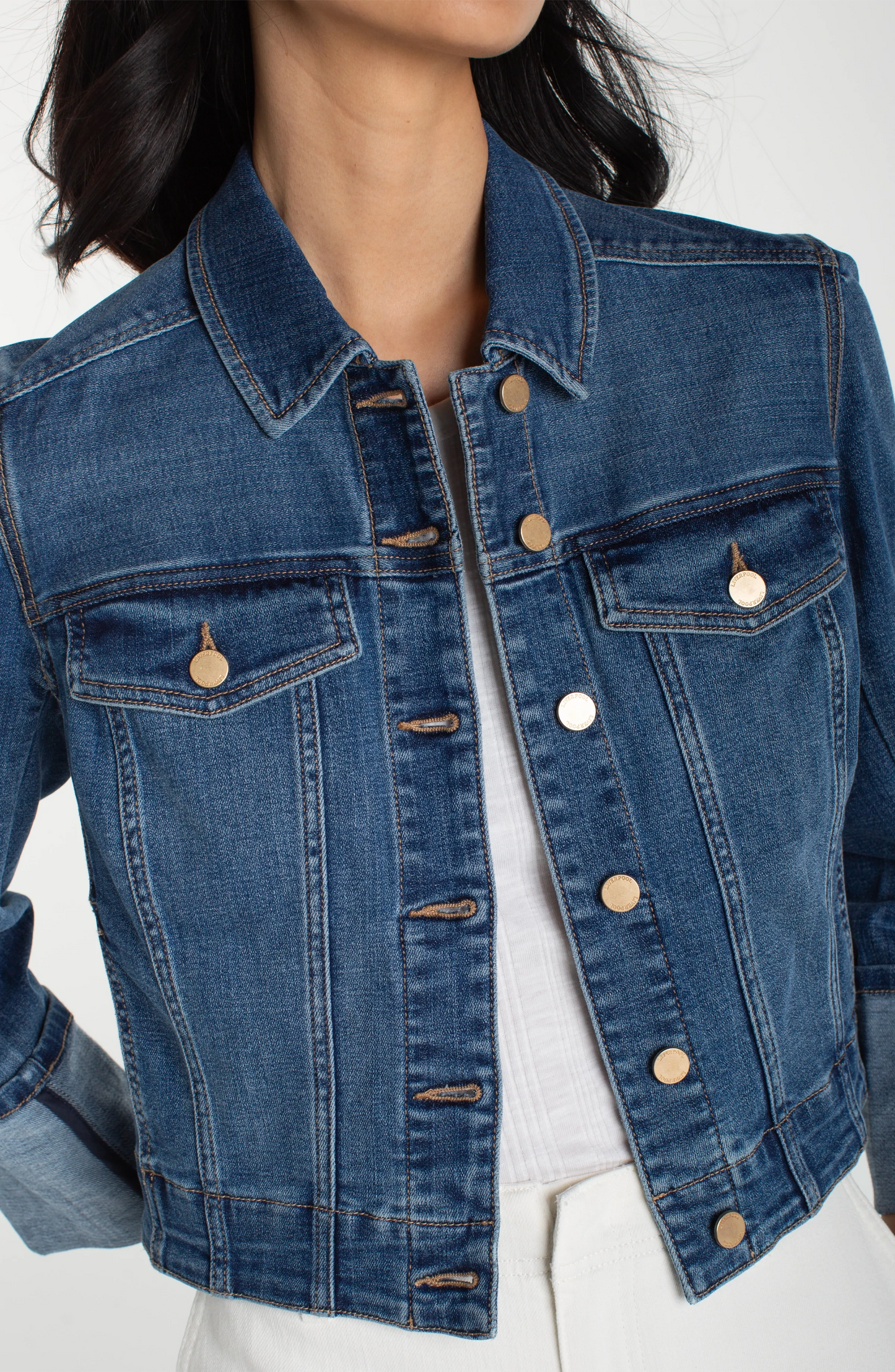 L.P LM1C53CH4 Bracelet Length High Cuff Trucker Jacket