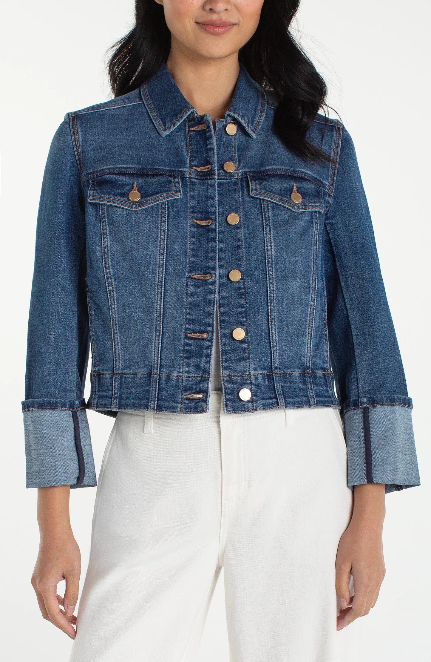 L.P LM1C53CH4 Bracelet Length High Cuff Trucker Jacket