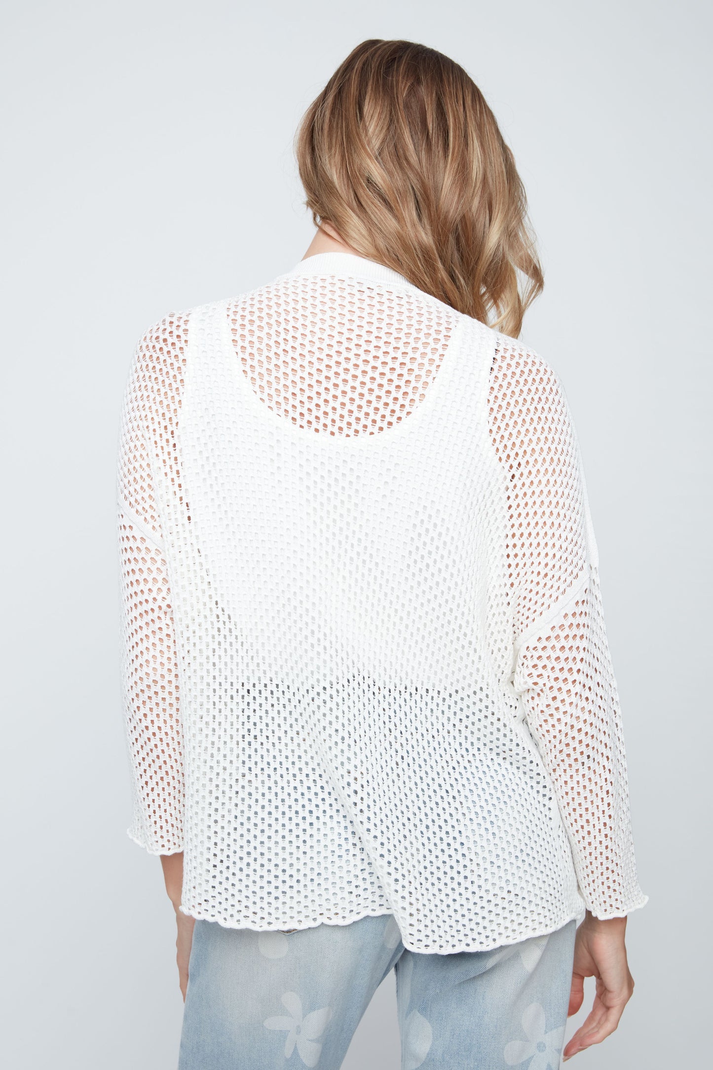 R. R6980-3956 Open Knit Cardigan