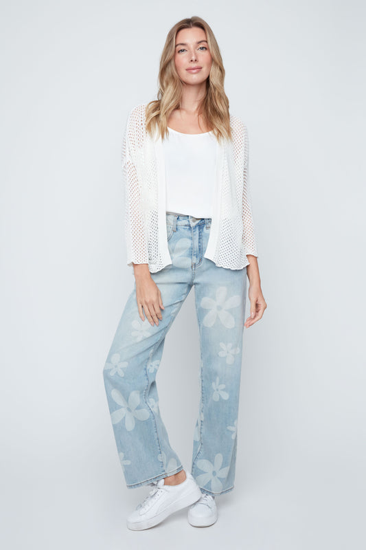 R. R6980-3956 Open Knit Cardigan