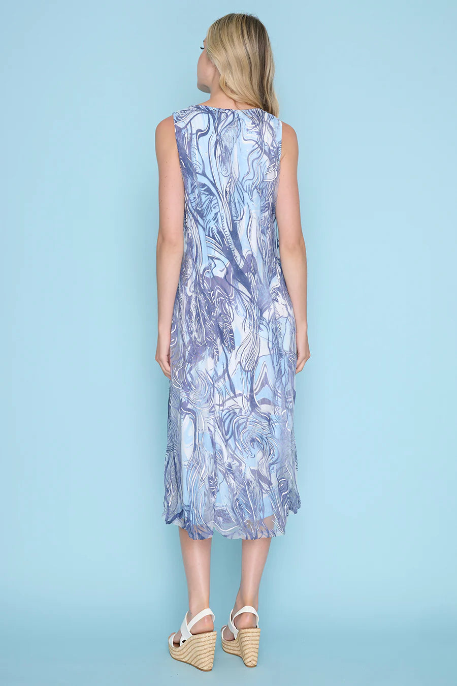 Pic ZC602UO Mesh Overlay Sleeveless Dress