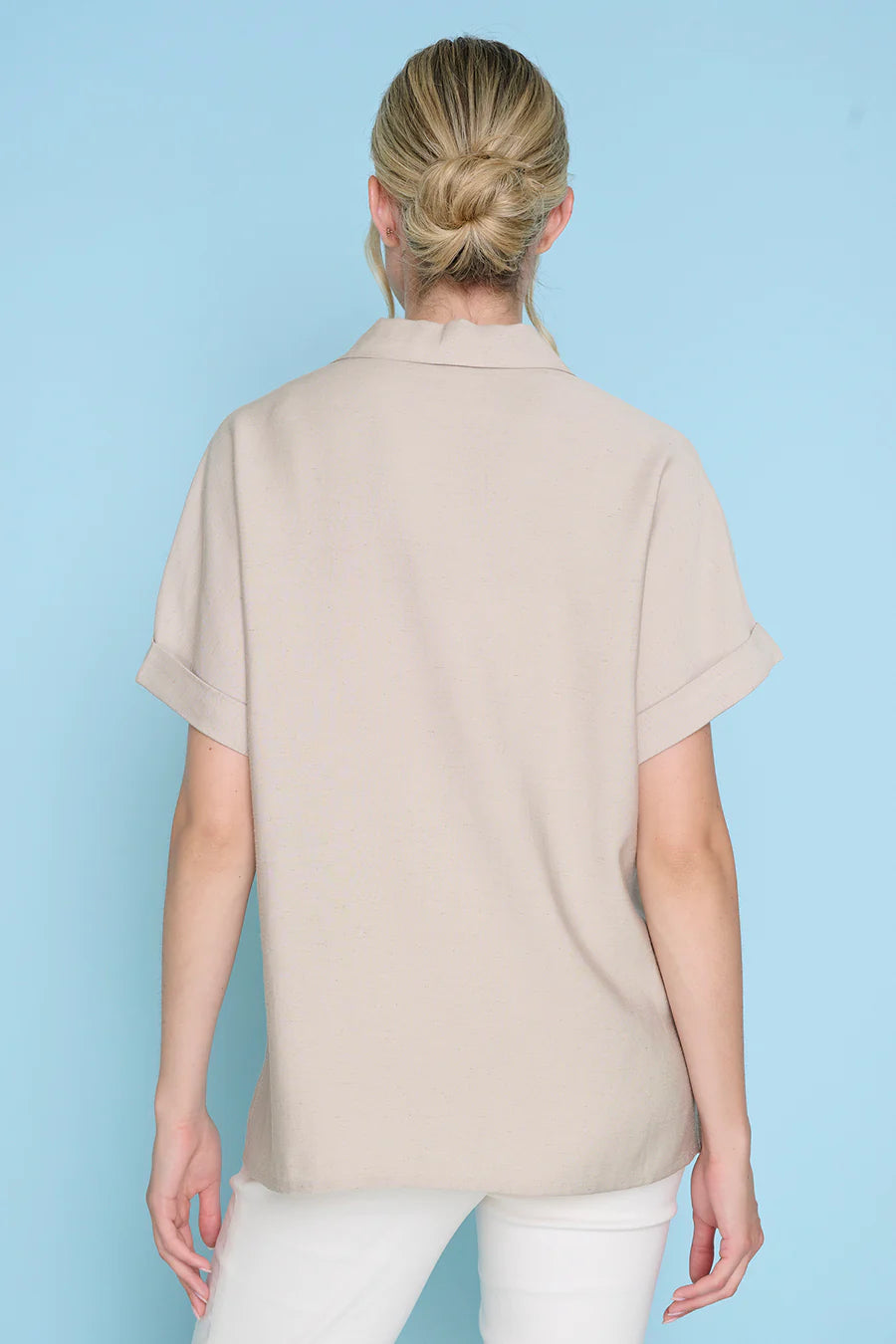 Pic ZM286 Button-Front Top with Pockets