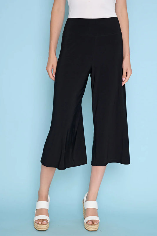 Pic ZY937 Wide-Leg Side-Slit Capri Pants