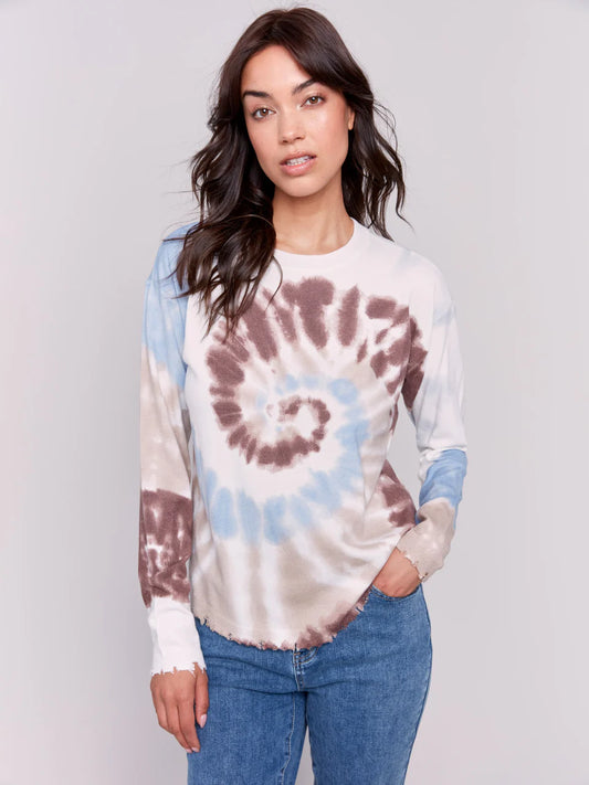 C.B C2707P Frayed Edge Sweater