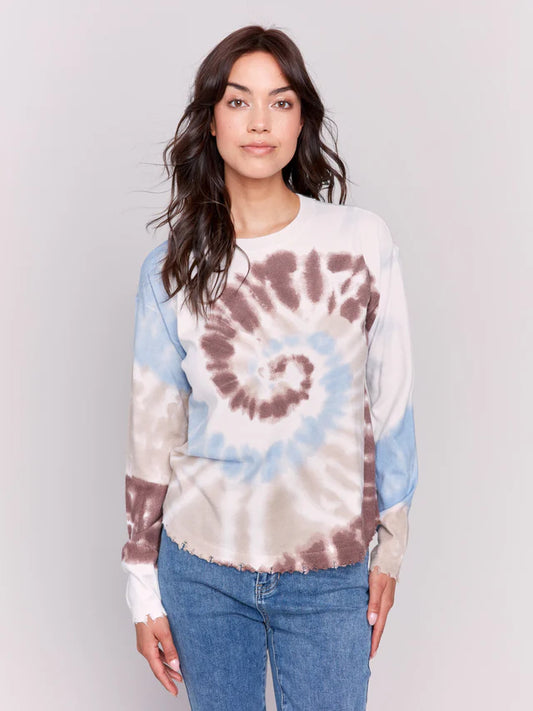 C.B C2707P Frayed Edge Sweater