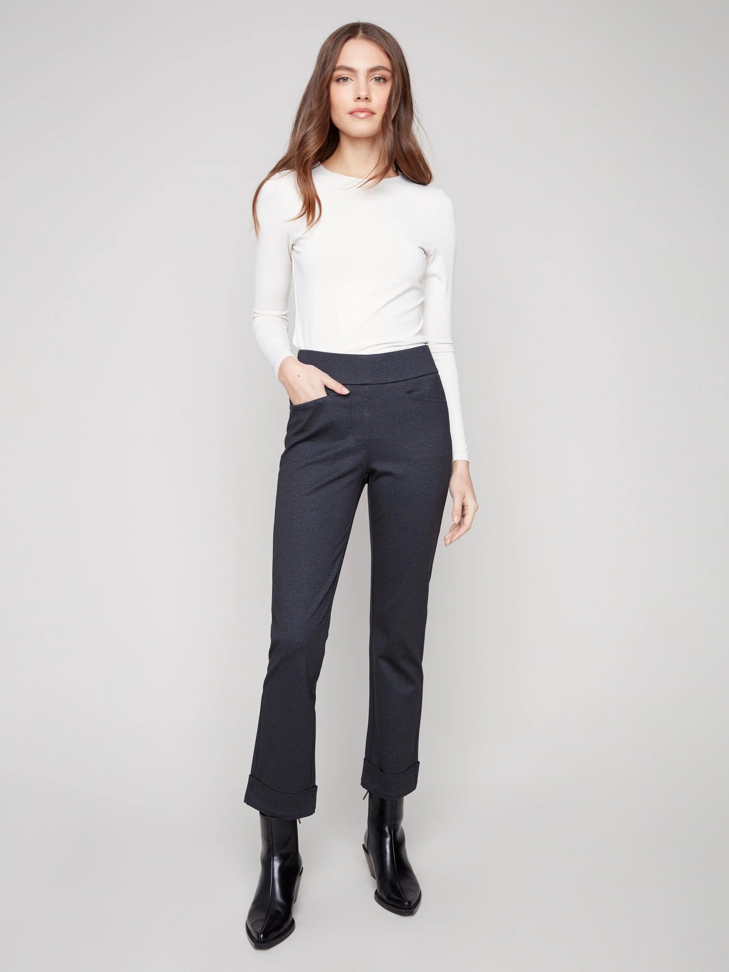 C.B C5526R Cuffed Ponte Pants