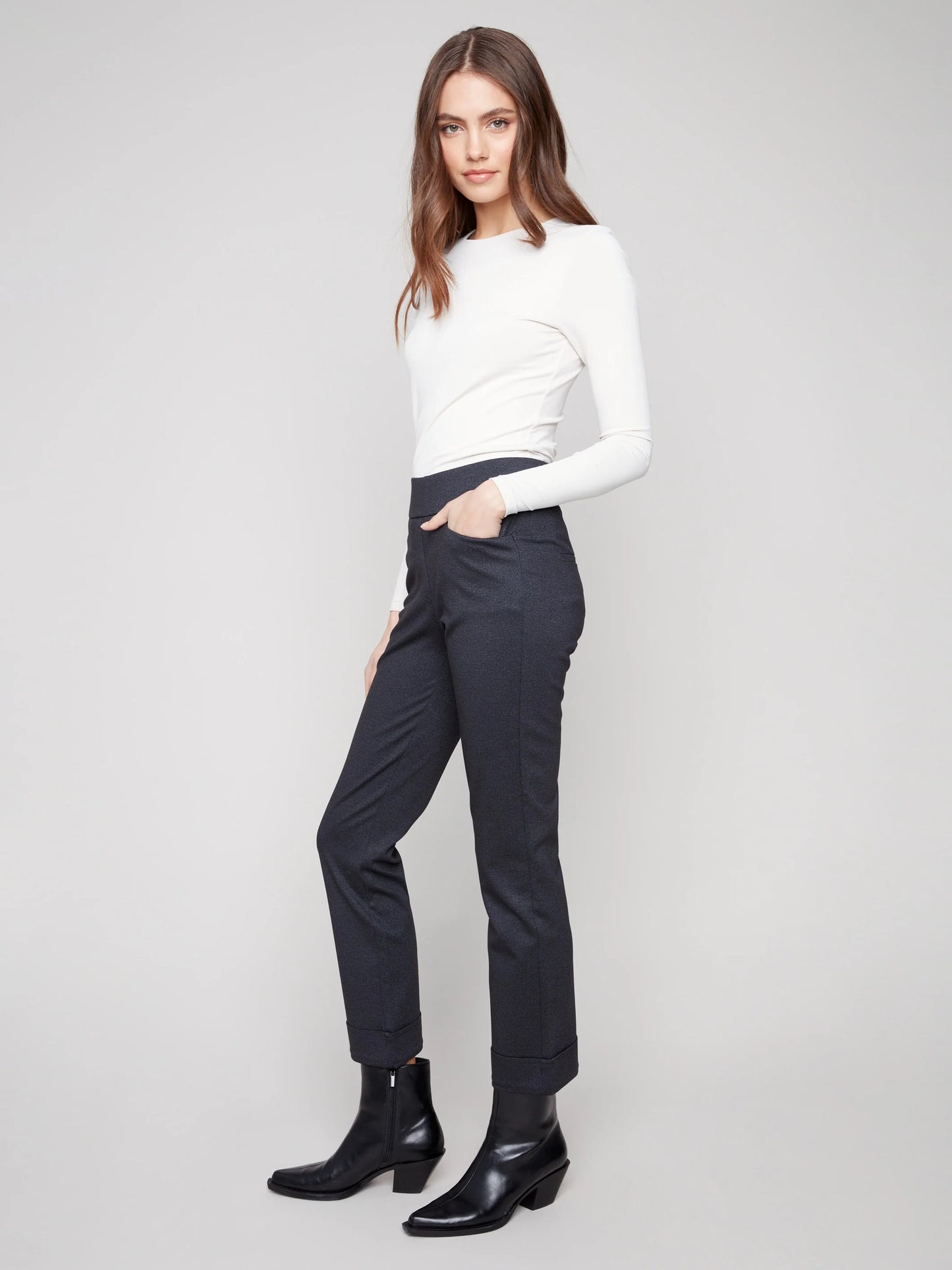 C.B C5526R Cuffed Ponte Pants