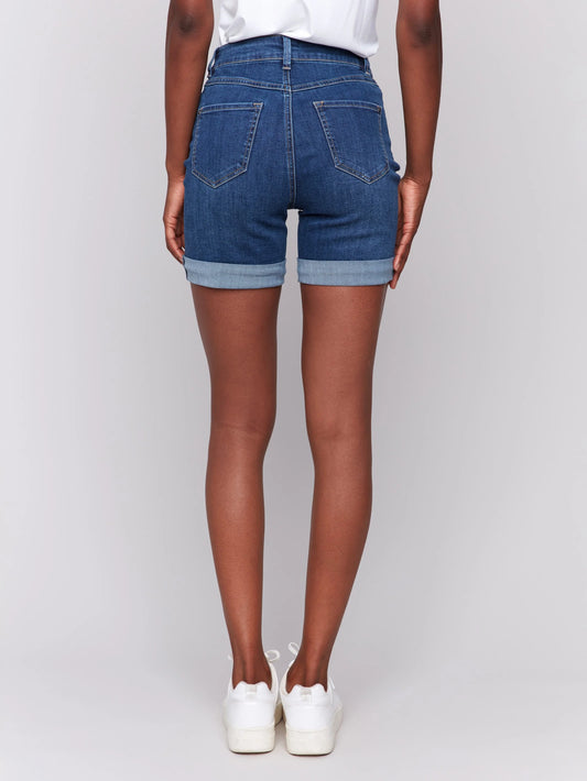C.B C8029T Rolled Cuff Denim Shorts