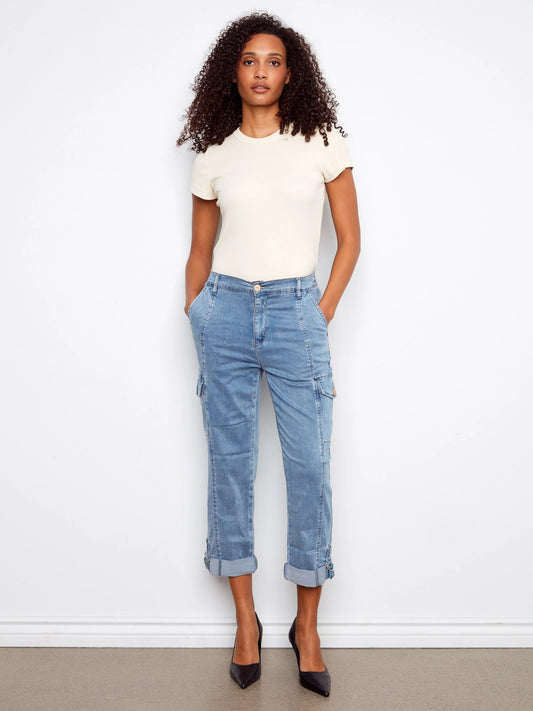 C.B C5492RP Stretch Tencel Cargo Pants
