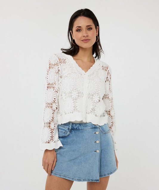 Esq 18204 Crochet Cardigan