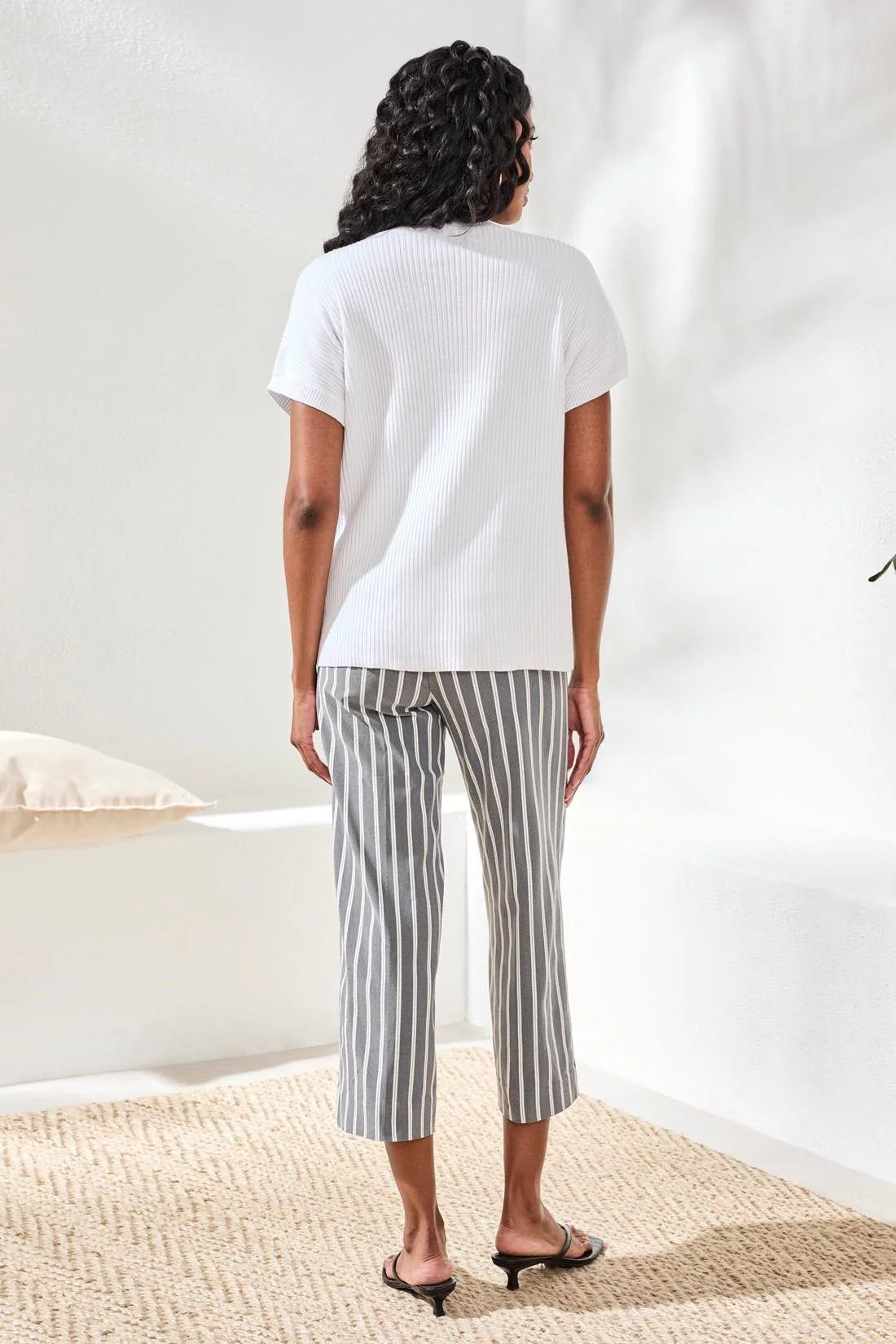 Tri 3007o Dolman Short Sleeve Ribbed Knit Top With Pocket