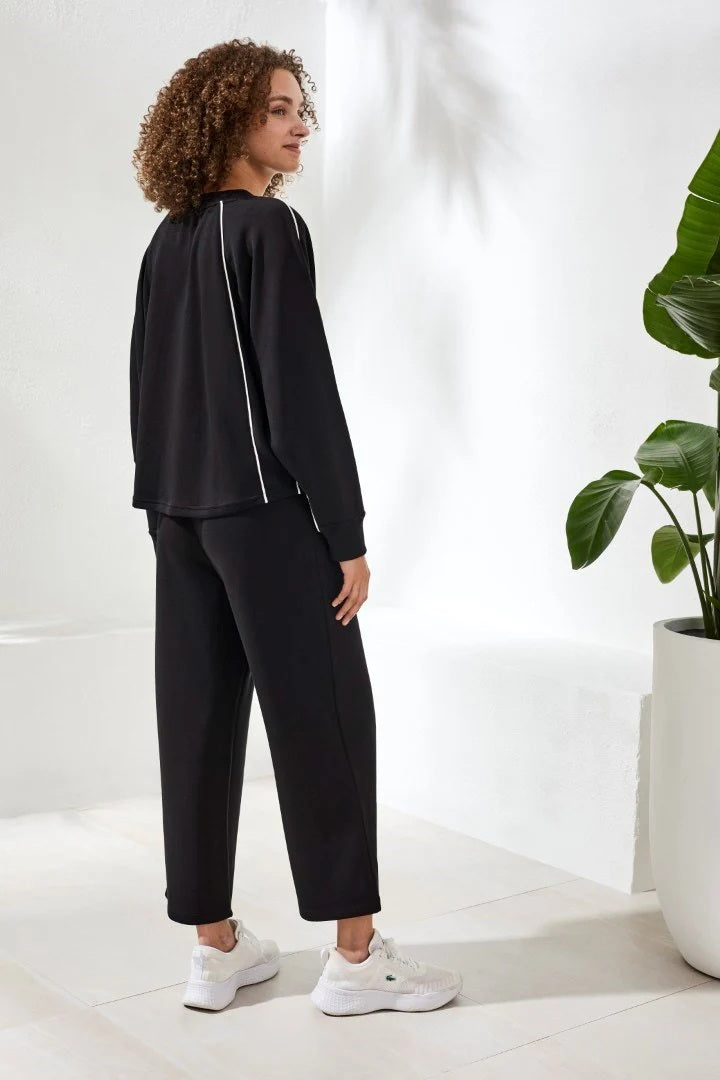 Tri 2452o Techno Lux Crew Dolman Top Contrast