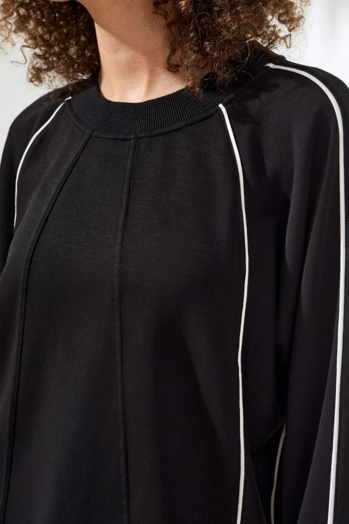 Tri 2452o Techno Lux Crew Dolman Top Contrast