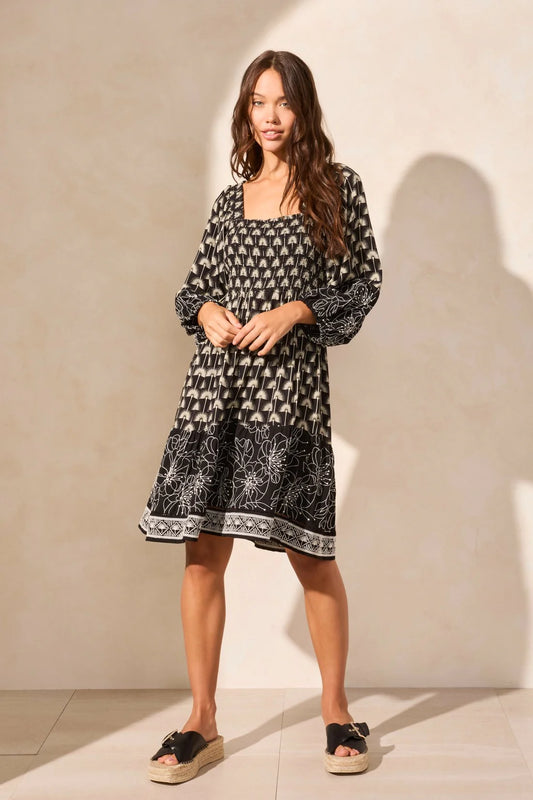 Tri 928o Wear-Two-Ways Embroidered Square-Neck Dress